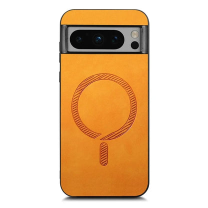 For Google Pixel 8 Pro Leather Back Case Compatible with MagSafe Skin-Touch Phone Cover