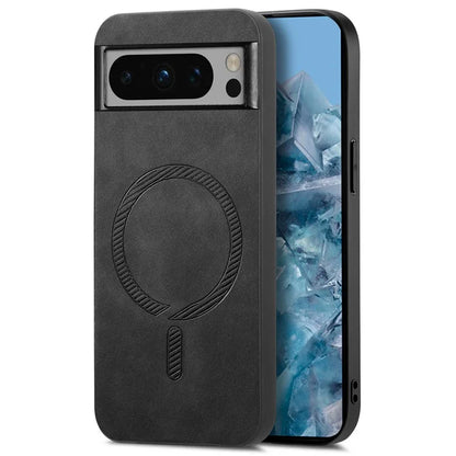 For Google Pixel 8 Pro Leather Back Case Compatible with MagSafe Skin-Touch Phone Cover