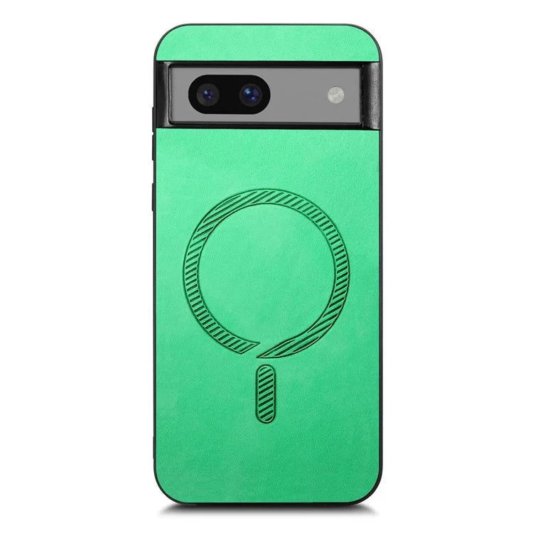 For Google Pixel 7a Leather Back Case Compatible with MagSafe Skin-Touch Phone Cover