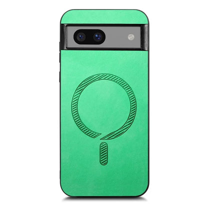 For Google Pixel 7a Leather Back Case Compatible with MagSafe Skin-Touch Phone Cover