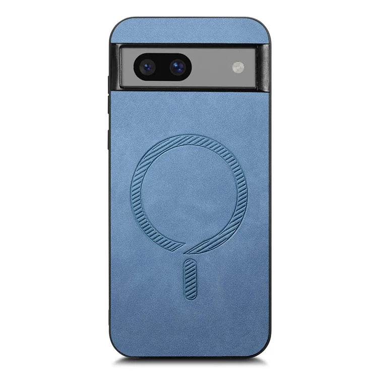 For Google Pixel 7a Leather Back Case Compatible with MagSafe Skin-Touch Phone Cover