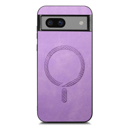 For Google Pixel 7a Leather Back Case Compatible with MagSafe Skin-Touch Phone Cover