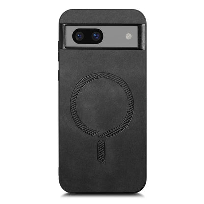 For Google Pixel 7a Leather Back Case Compatible with MagSafe Skin-Touch Phone Cover