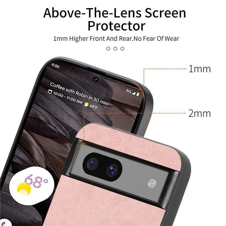 For Google Pixel 7a Leather Back Case Compatible with MagSafe Skin-Touch Phone Cover