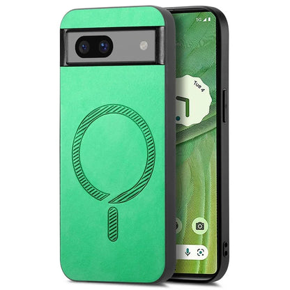 For Google Pixel 7 5G Leather Back Case Compatible with MagSafe Skin-Touch Phone Cover