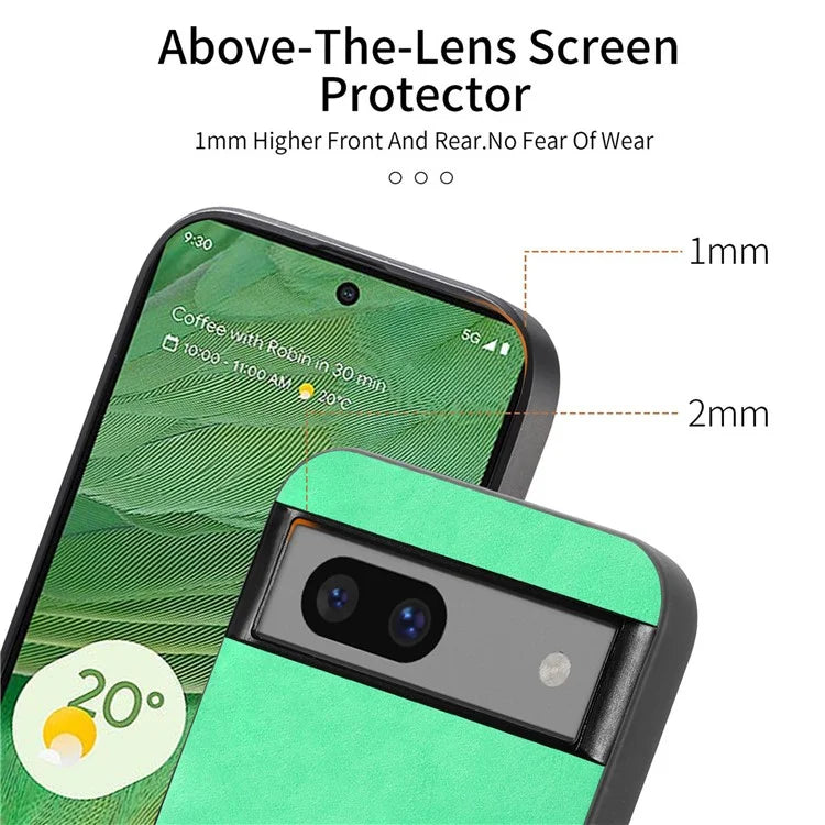 For Google Pixel 7 5G Leather Back Case Compatible with MagSafe Skin-Touch Phone Cover