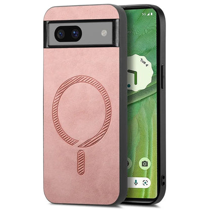 For Google Pixel 7 5G Leather Back Case Compatible with MagSafe Skin-Touch Phone Cover