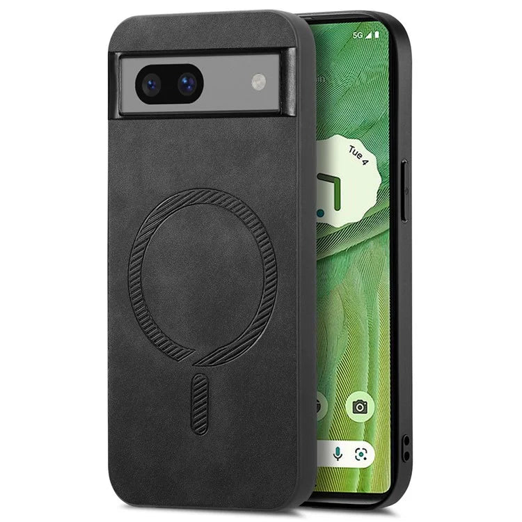 For Google Pixel 7 5G Leather Back Case Compatible with MagSafe Skin-Touch Phone Cover