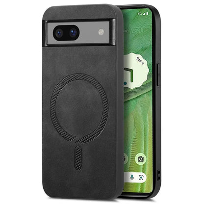 For Google Pixel 7 5G Leather Back Case Compatible with MagSafe Skin-Touch Phone Cover