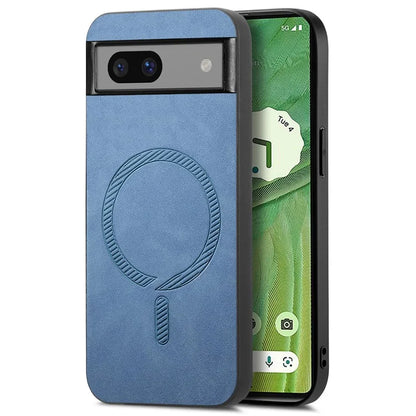 For Google Pixel 7 5G Leather Back Case Compatible with MagSafe Skin-Touch Phone Cover
