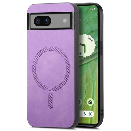 For Google Pixel 7 5G Leather Back Case Compatible with MagSafe Skin-Touch Phone Cover