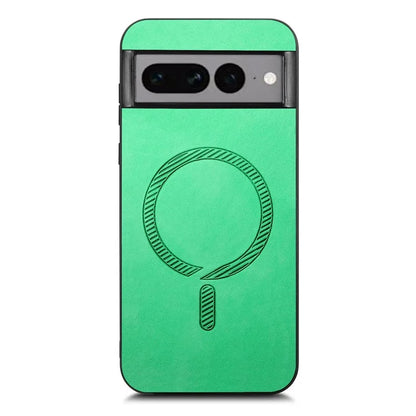 For Google Pixel 7 Pro 5G Leather Back Case Compatible with MagSafe Skin-Touch Phone Cover