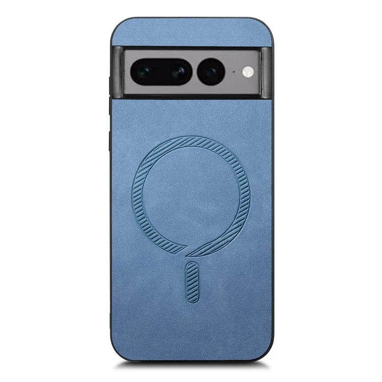 For Google Pixel 7 Pro 5G Leather Back Case Compatible with MagSafe Skin-Touch Phone Cover