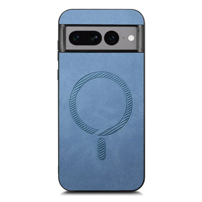 For Google Pixel 7 Pro 5G Leather Back Case Compatible with MagSafe Skin-Touch Phone Cover