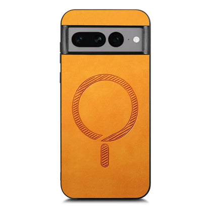 For Google Pixel 7 Pro 5G Leather Back Case Compatible with MagSafe Skin-Touch Phone Cover