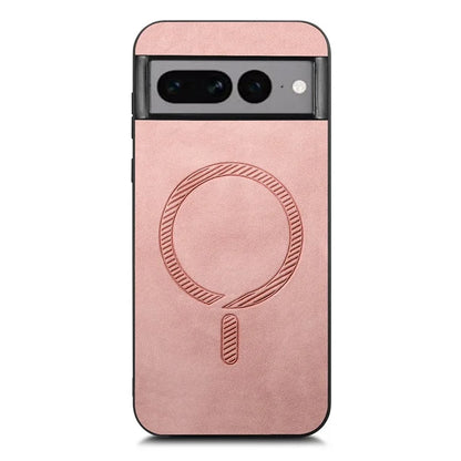 For Google Pixel 7 Pro 5G Leather Back Case Compatible with MagSafe Skin-Touch Phone Cover