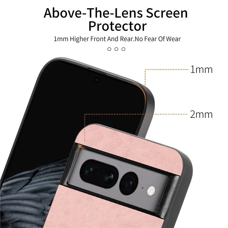 For Google Pixel 7 Pro 5G Leather Back Case Compatible with MagSafe Skin-Touch Phone Cover