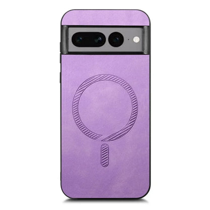 For Google Pixel 7 Pro 5G Leather Back Case Compatible with MagSafe Skin-Touch Phone Cover