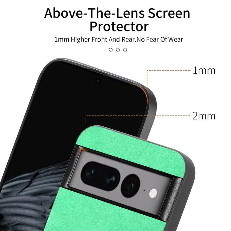 For Google Pixel 7 Pro 5G Leather Back Case Compatible with MagSafe Skin-Touch Phone Cover