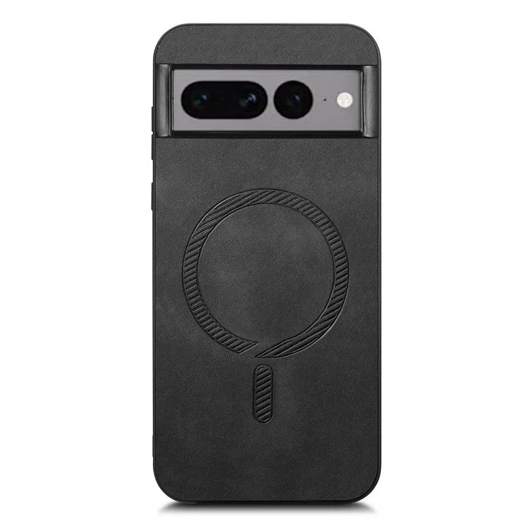 For Google Pixel 7 Pro 5G Leather Back Case Compatible with MagSafe Skin-Touch Phone Cover