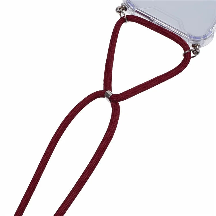 For iPhone 16 Pro Max Crossbody Case Acrylic + TPU Transparent Phone Cover Reinforced Corners
