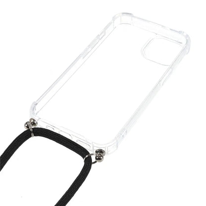 For iPhone 16 Pro Max Crossbody Case Acrylic + TPU Transparent Phone Cover Reinforced Corners