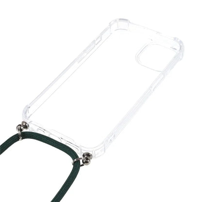 For iPhone 16 Pro Max Crossbody Case Acrylic + TPU Transparent Phone Cover Reinforced Corners