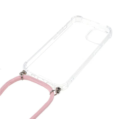 For iPhone 16 Pro Max Crossbody Case Acrylic + TPU Transparent Phone Cover Reinforced Corners