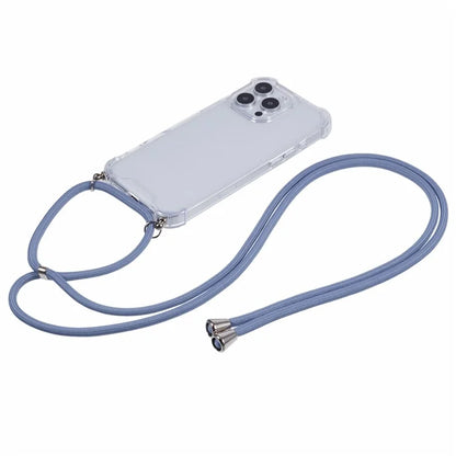 For iPhone 16 Pro Max Crossbody Case Acrylic + TPU Transparent Phone Cover Reinforced Corners