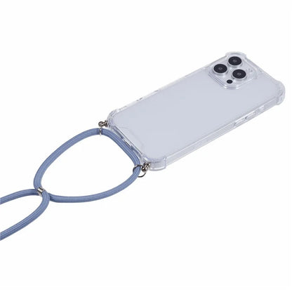 For iPhone 16 Pro Max Crossbody Case Acrylic + TPU Transparent Phone Cover Reinforced Corners