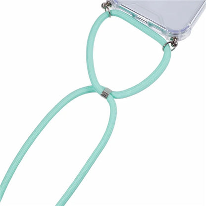 For iPhone 16 Pro Max Crossbody Case Acrylic + TPU Transparent Phone Cover Reinforced Corners