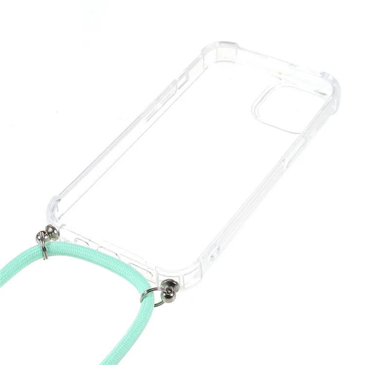 For iPhone 16 Pro Max Crossbody Case Acrylic + TPU Transparent Phone Cover Reinforced Corners