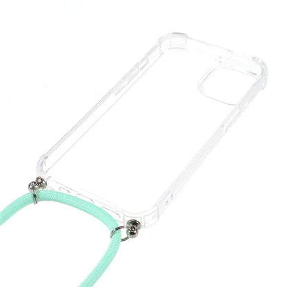 For iPhone 16 Pro Max Crossbody Case Acrylic + TPU Transparent Phone Cover Reinforced Corners