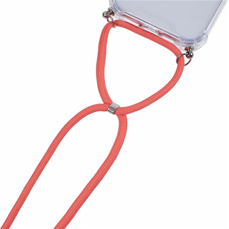 For iPhone 16 Pro Max Crossbody Case Acrylic + TPU Transparent Phone Cover Reinforced Corners