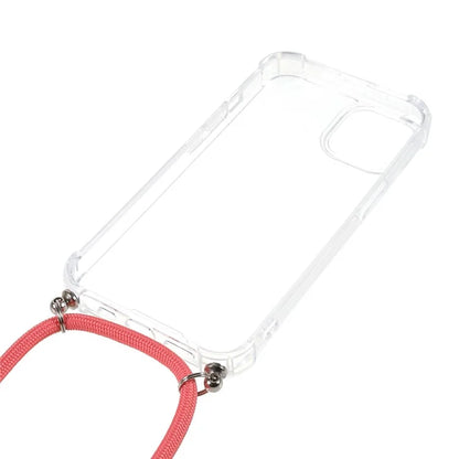 For iPhone 16 Pro Max Crossbody Case Acrylic + TPU Transparent Phone Cover Reinforced Corners