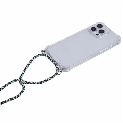 For iPhone 16 Pro Max Crossbody Case Acrylic + TPU Transparent Phone Cover Reinforced Corners