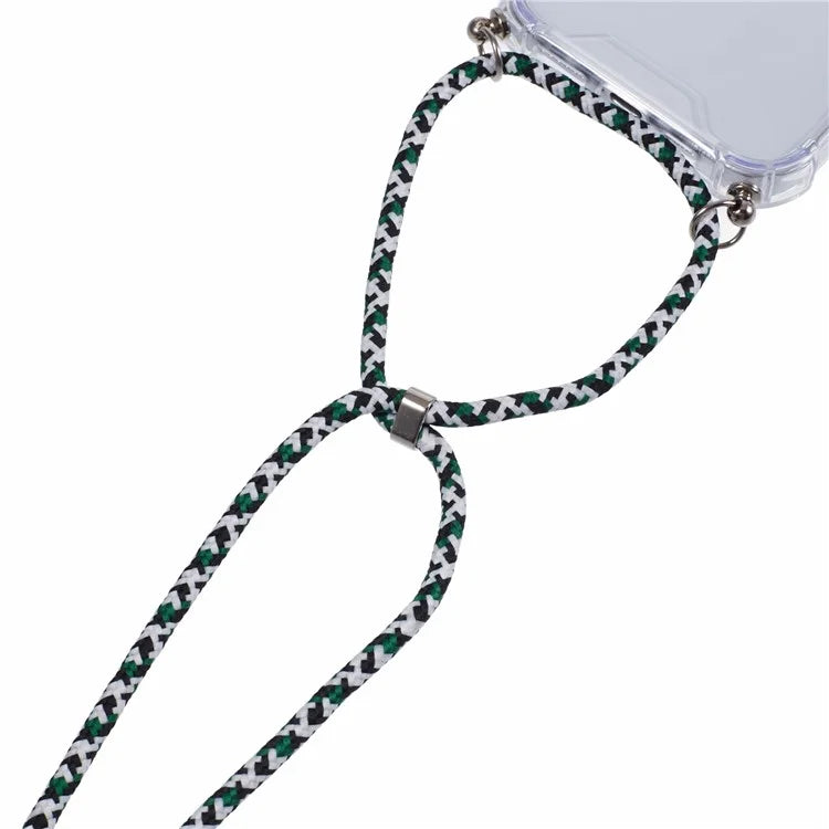 For iPhone 16 Pro Max Crossbody Case Acrylic + TPU Transparent Phone Cover Reinforced Corners