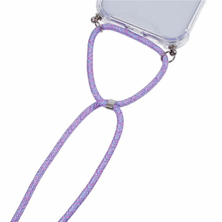 For iPhone 16 Pro Max Crossbody Case Acrylic + TPU Transparent Phone Cover Reinforced Corners