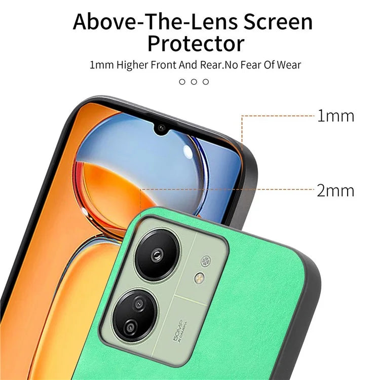 For Xiaomi Poco C65 4G  /  Redmi 13C 4G Leather Back Case Compatible with MagSafe Skin-Touch Phone Cover