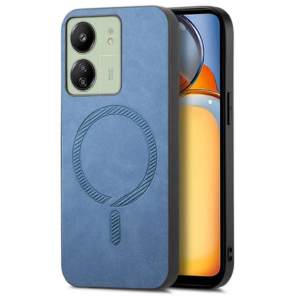 For Xiaomi Poco C65 4G  /  Redmi 13C 4G Leather Back Case Compatible with MagSafe Skin-Touch Phone Cover