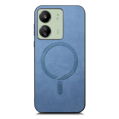 For Xiaomi Poco C65 4G  /  Redmi 13C 4G Leather Back Case Compatible with MagSafe Skin-Touch Phone Cover