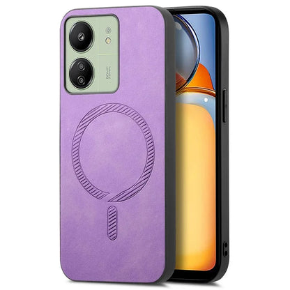 For Xiaomi Poco C65 4G  /  Redmi 13C 4G Leather Back Case Compatible with MagSafe Skin-Touch Phone Cover