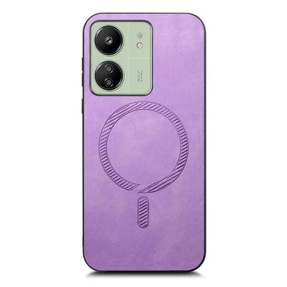 For Xiaomi Poco C65 4G  /  Redmi 13C 4G Leather Back Case Compatible with MagSafe Skin-Touch Phone Cover