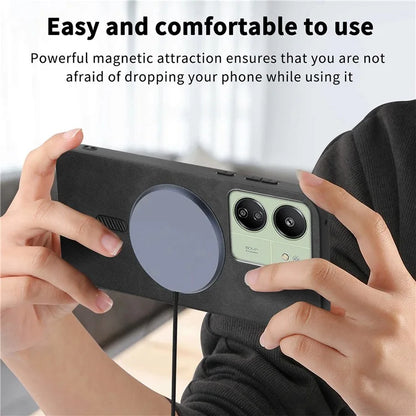 For Xiaomi Poco C65 4G  /  Redmi 13C 4G Leather Back Case Compatible with MagSafe Skin-Touch Phone Cover