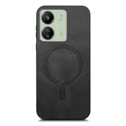 For Xiaomi Poco C65 4G  /  Redmi 13C 4G Leather Back Case Compatible with MagSafe Skin-Touch Phone Cover