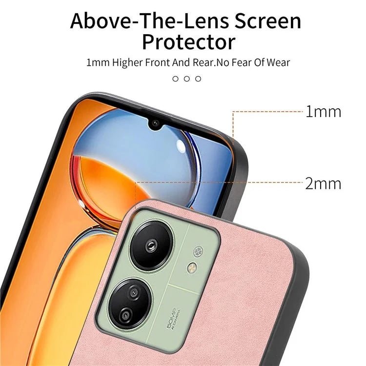 For Xiaomi Poco C65 4G  /  Redmi 13C 4G Leather Back Case Compatible with MagSafe Skin-Touch Phone Cover