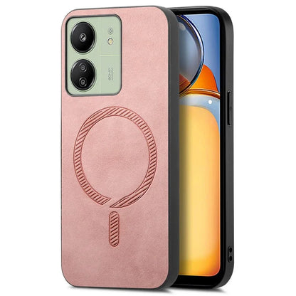 For Xiaomi Poco C65 4G  /  Redmi 13C 4G Leather Back Case Compatible with MagSafe Skin-Touch Phone Cover