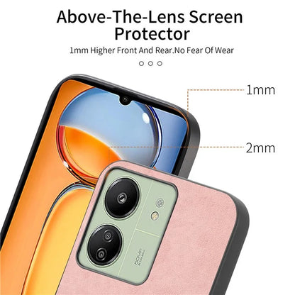 For Xiaomi Poco C65 4G  /  Redmi 13C 4G Leather Back Case Compatible with MagSafe Skin-Touch Phone Cover