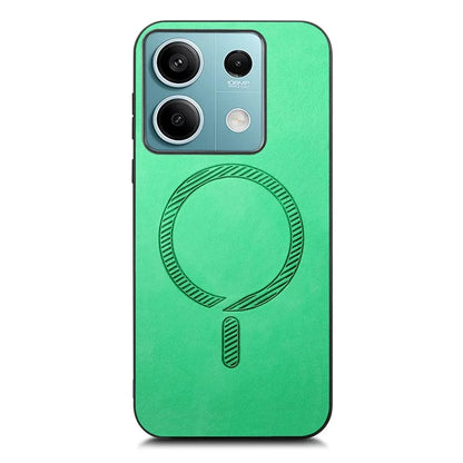 For Xiaomi Redmi Note 13 5G Leather Back Case Compatible with MagSafe Skin-Touch Phone Cover