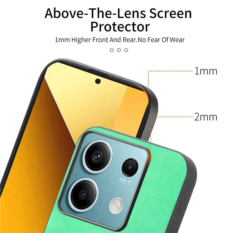 For Xiaomi Redmi Note 13 5G Leather Back Case Compatible with MagSafe Skin-Touch Phone Cover